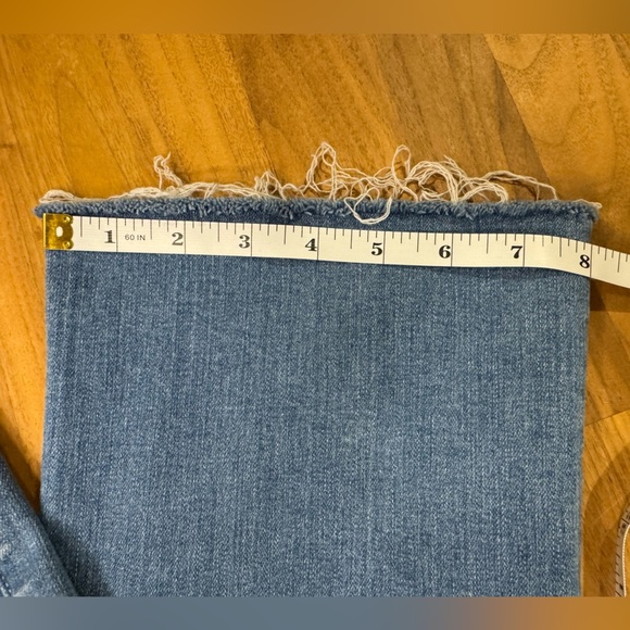 FRAME Le Crop Mini Boot Jeans Size 28 Blue Raw Hem Mid-Rise Bootcut Denim - Picture 3 of 7